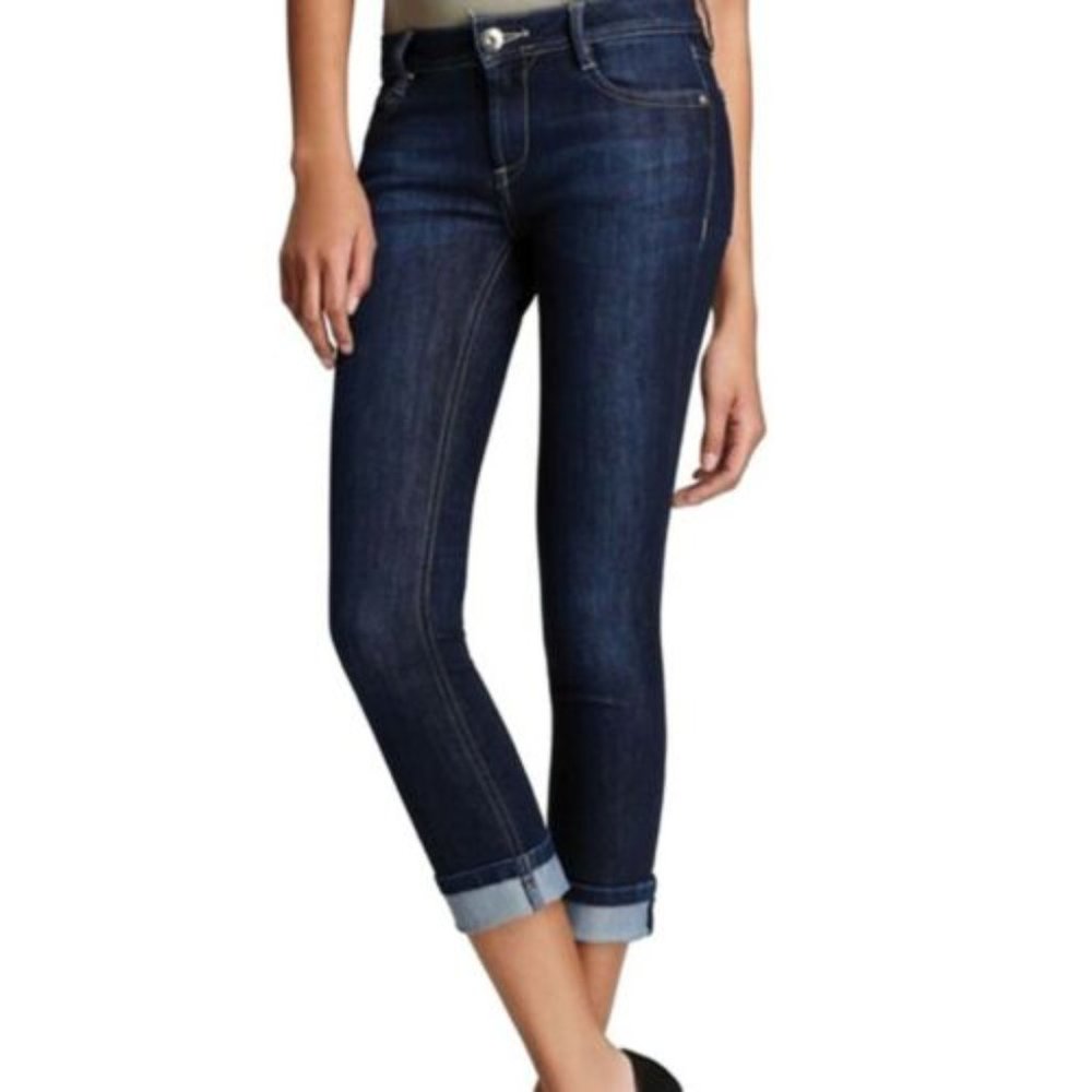 DL1961 | Toni High Rise Cropped Dark Denim in "Crush" Size 28